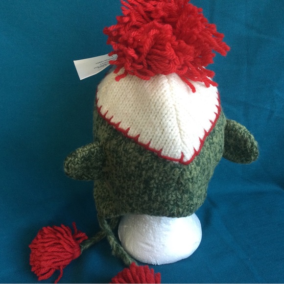 Delux Wool Blend Sock Monkey Pilot Toque Hat Hand made Green NWT - Picture 6 of 10